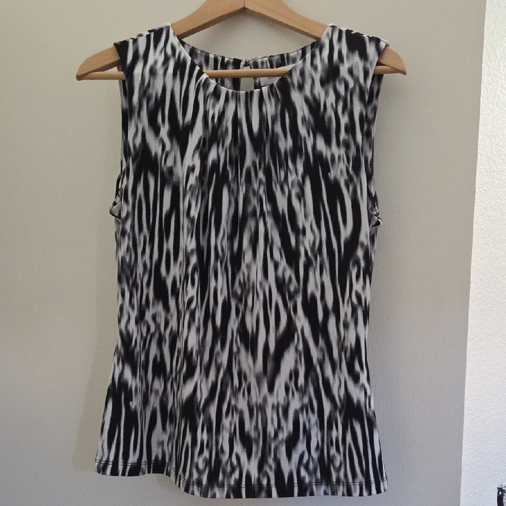 Calvin Klein Black and White Sleeveless Top